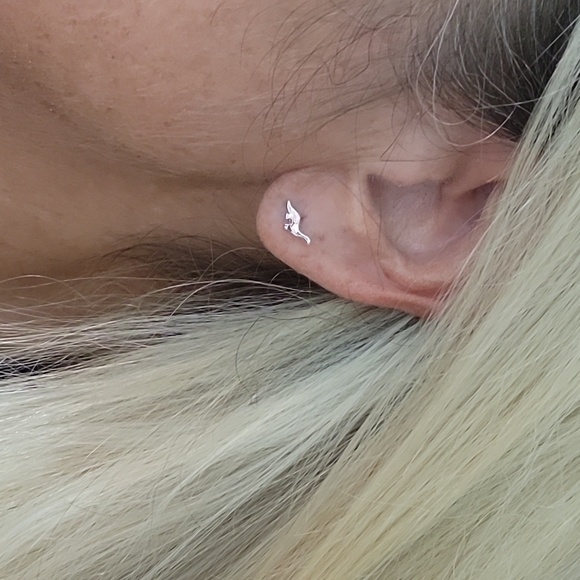 DINOSAUR STERLING STUD EARRINGS - Picture 1 of 4